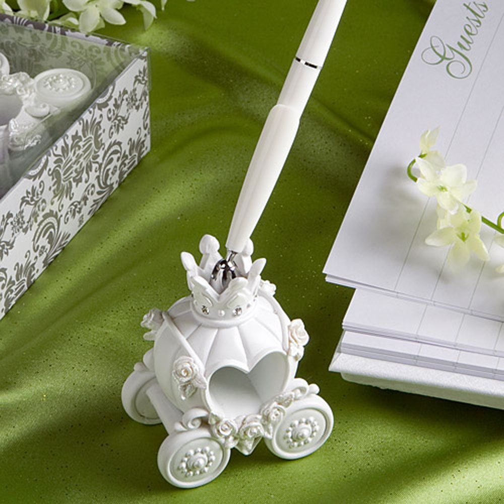 Fashion Resin Wedding Pen With Elegent Pumpkin Pen Stand Creative