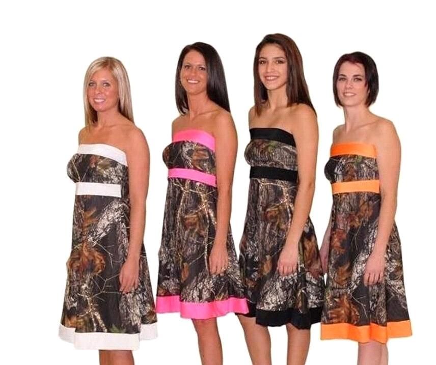 camo maid of honor dresses