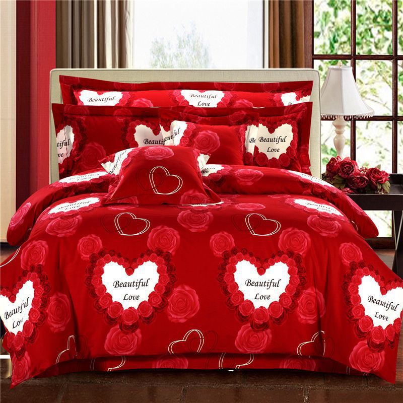 Wedding Bedding Sets Cotton Jacquard Satin Embroidered Comforter Sets Festive Red Bed Sheets Marry Romantic Love Duvet Cover King Duvet Cover Sets Home Bedding From Zhangxiangaoshi 303 92 Dhgate Com