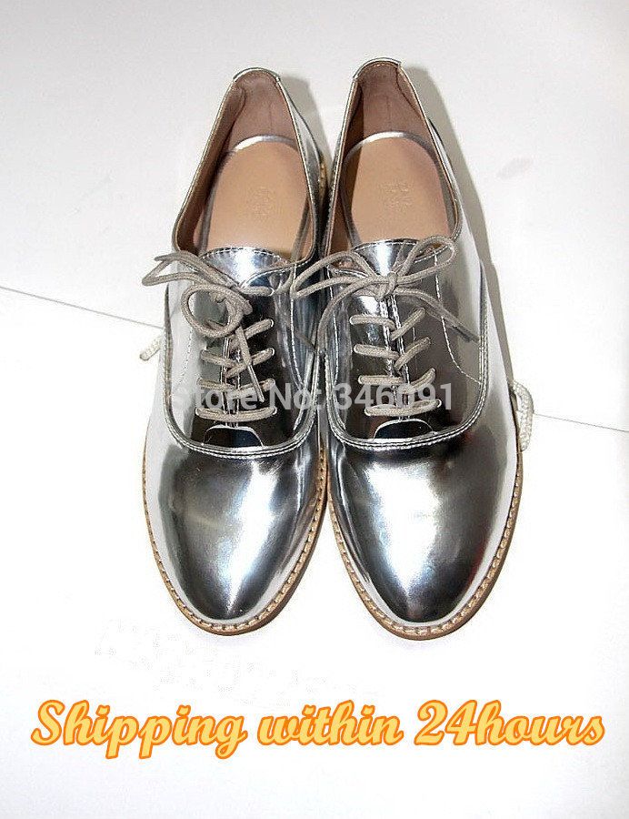 metallic oxfords womens