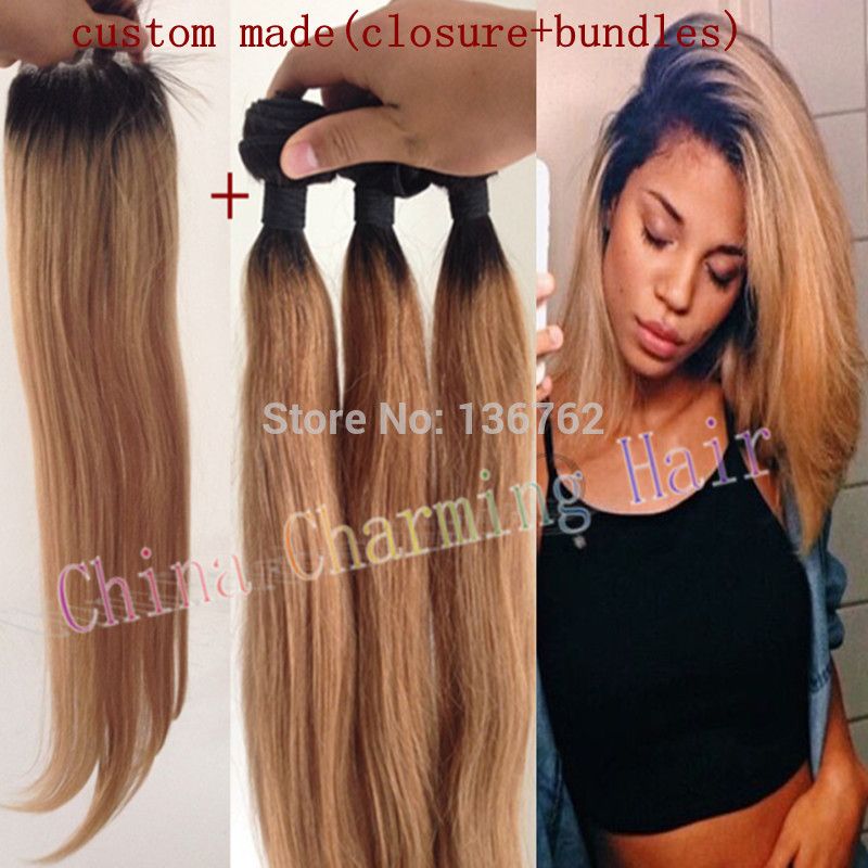 8a Ombre Hair Extensions 1b 27 Honey Blonde Dark Roots Ombre