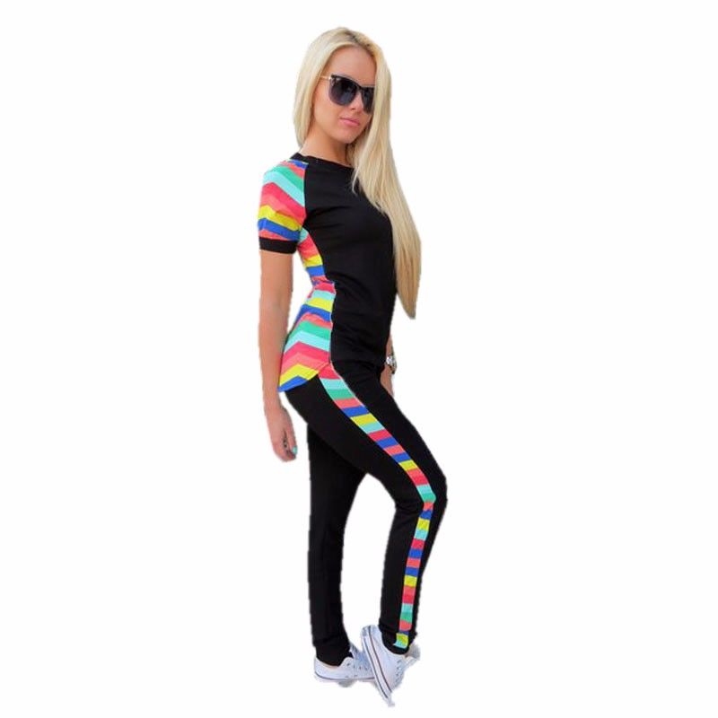 rainbow plus size jogging suits