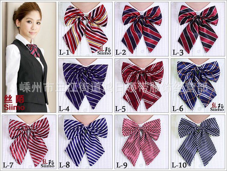 Women Bowknot Neck Tie Bow Tie Uniform Necktie Female Colleague Bank Staff Gift 