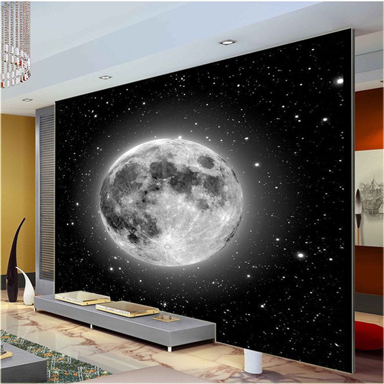 Space Galaxy Planets Photo Wallpaper Custom Art Wallpaper 3d Wall Mural Ceiling Bedroom Large Wall Art Black White Room Decor Kids Home Wallpaper To