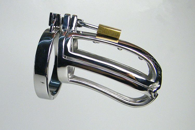 Double Jewels Belt Male Chastity Device Cock Cage Metal Small Rings