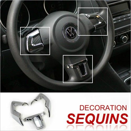 Vw Golf6 Mk6 Polo Jetta Mk5 Mk6 Bora Steering Wheel Sticker Abs Chrome Trim Accessories For Volkswagen Vw Golf Mk6 Unique Car Interior Accessories