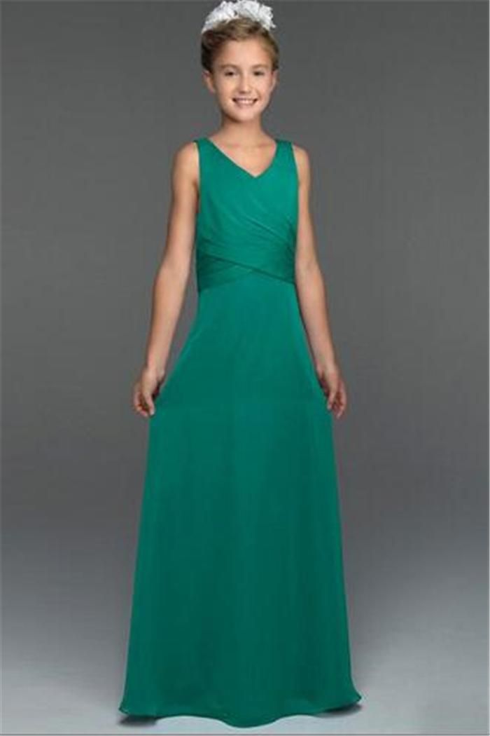 green junior bridesmaid dresses
