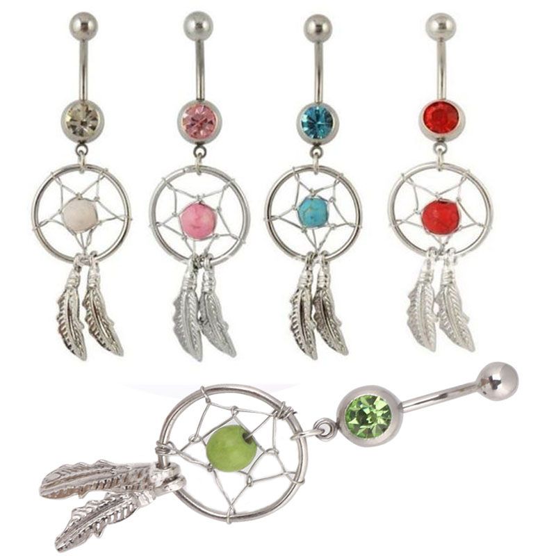 2021 Mix 14G Surgical Steel Body Jewelry Nickel Free Crystal Single Gem