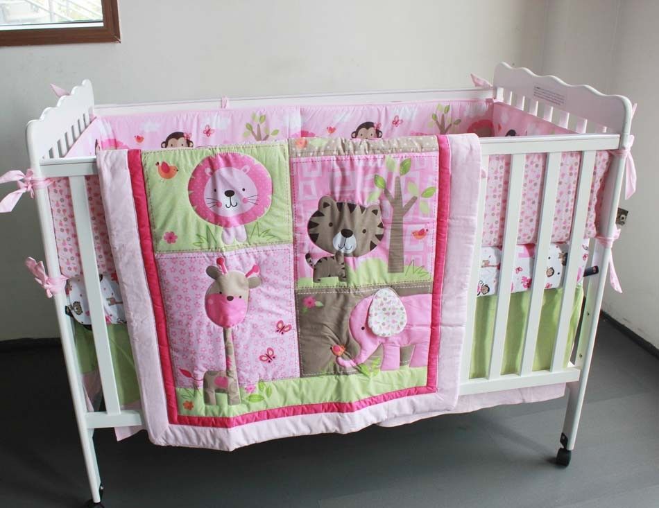 Sale 2016 Pure Cotton Baby Girl Crib Bedding Set 3d Embroidery