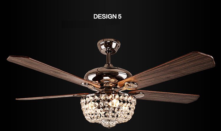 2019 Crystal Ceiling Fan Wood Leaf Antique Fan Light Fan Chandelier With Remote Control Dining Room Living Room Pendant Lamp From Ok360 559 6