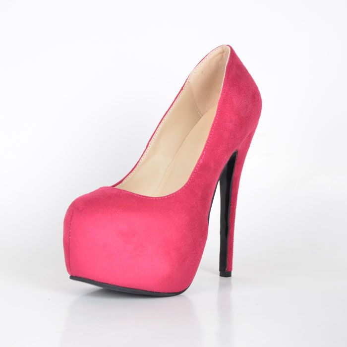 Hot Pink Suede Dress Shoe Stiletto Heel Platform Stiletto Heel 2015