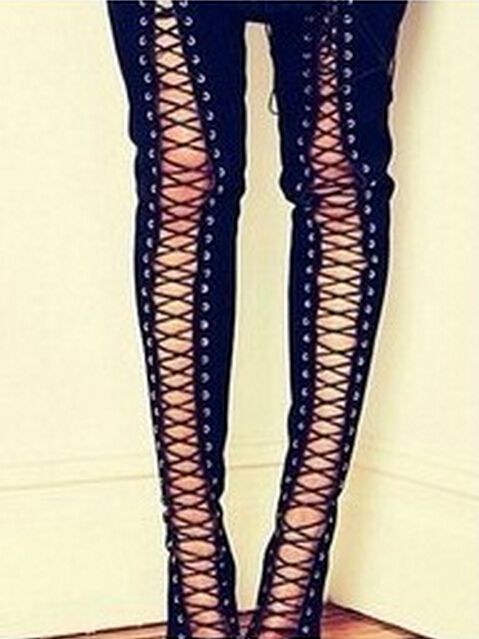 knee high strappy boots