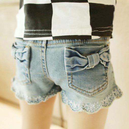 blue jean shorts with lace