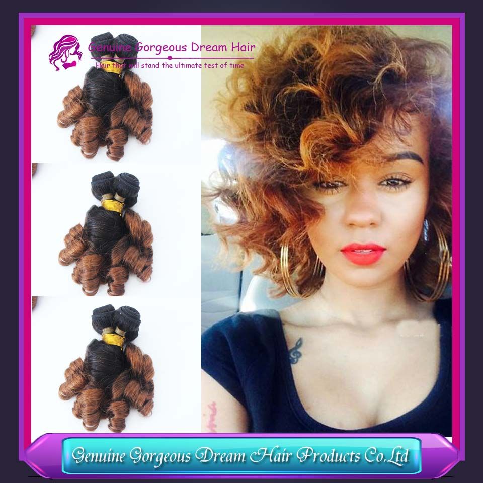 Two Tone Spring Curl Funmi Human Hair Extensions Aunty Funmi Hair