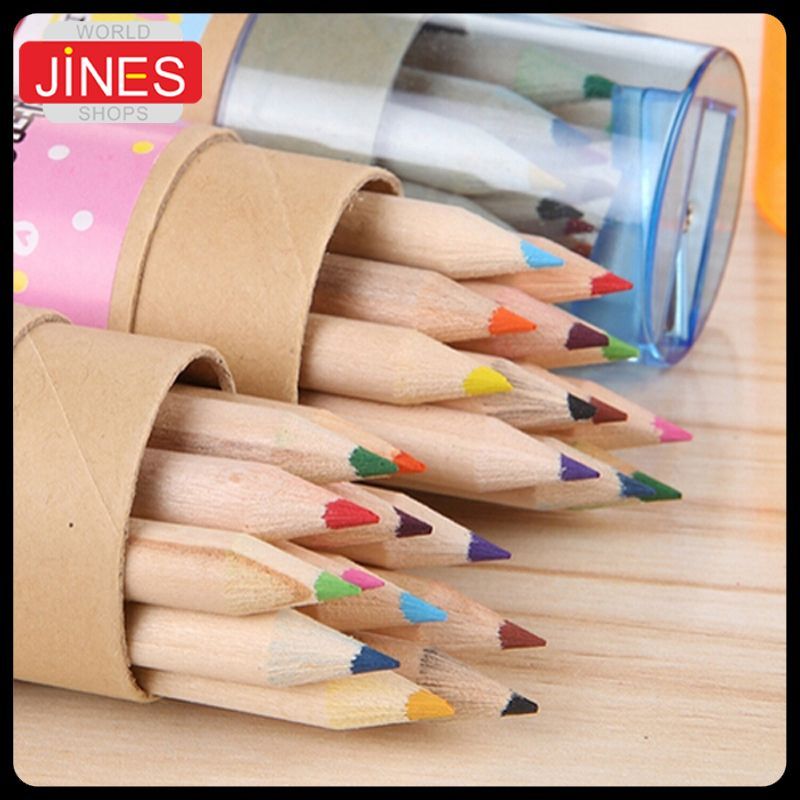 2021 2 Tube/Pencils/Child Mini Colored Pencils Wooden Writing W/ Sharpener Kid Birthday Gift