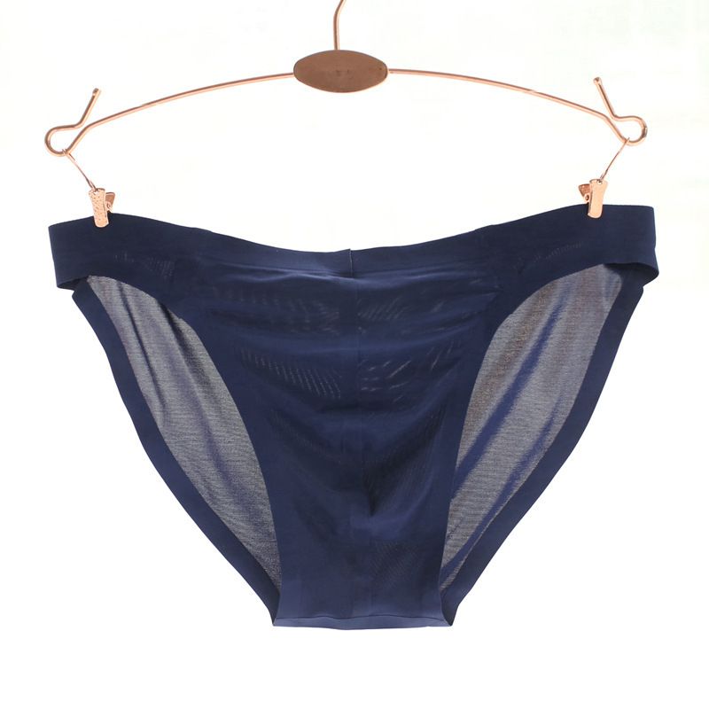 2020 Underwear Men Ice Silk Panties A Seamless Sexy Low Waist Briefs