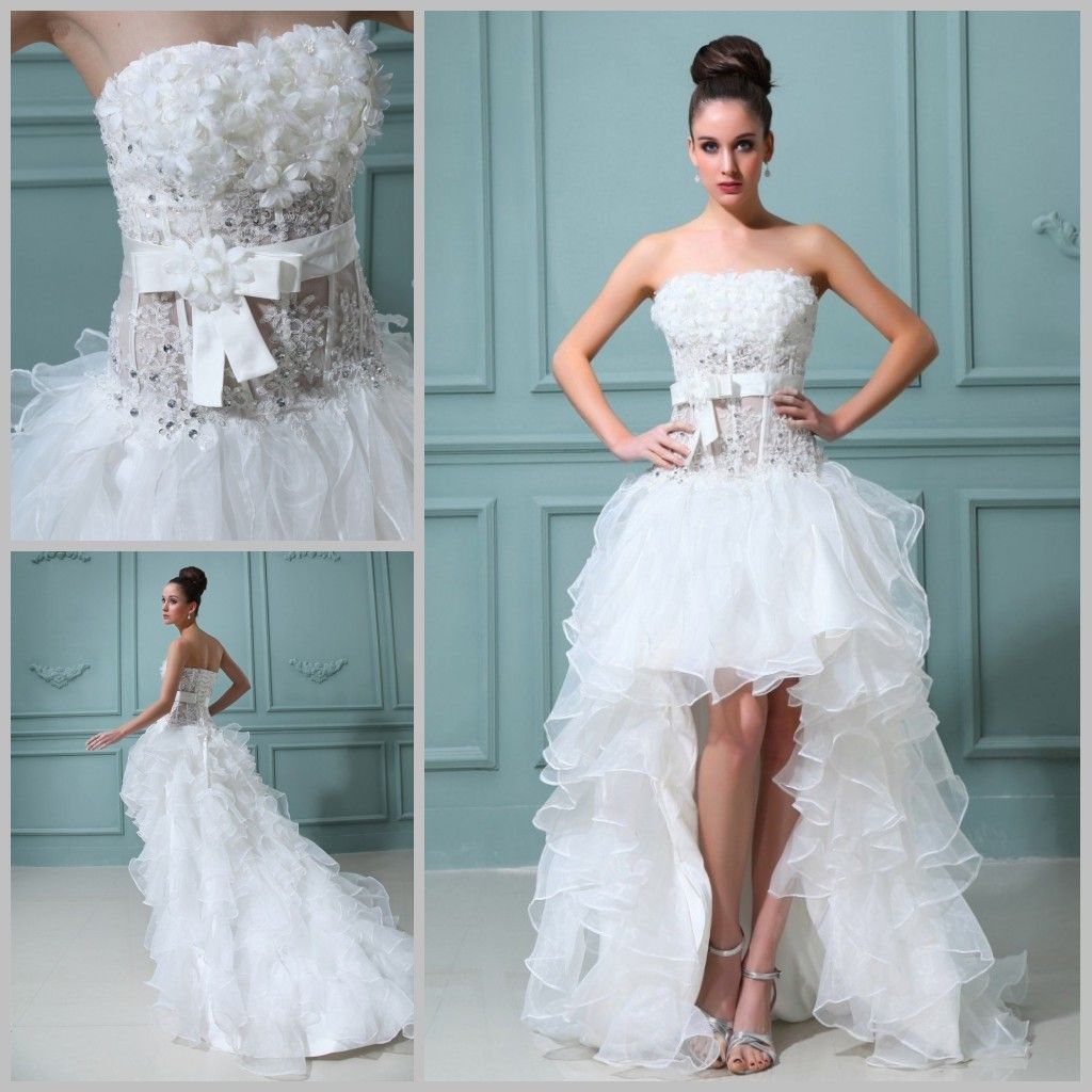 short ruffle wedding dress