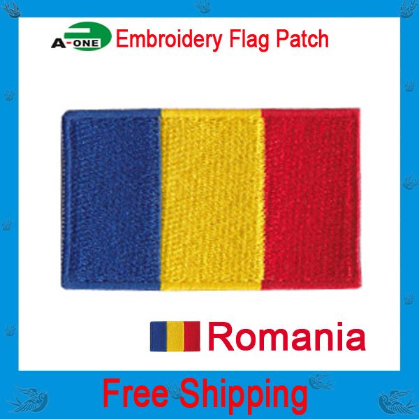 Parche bordado con la bandera de Rumania para coser o planchar en ropa etc.