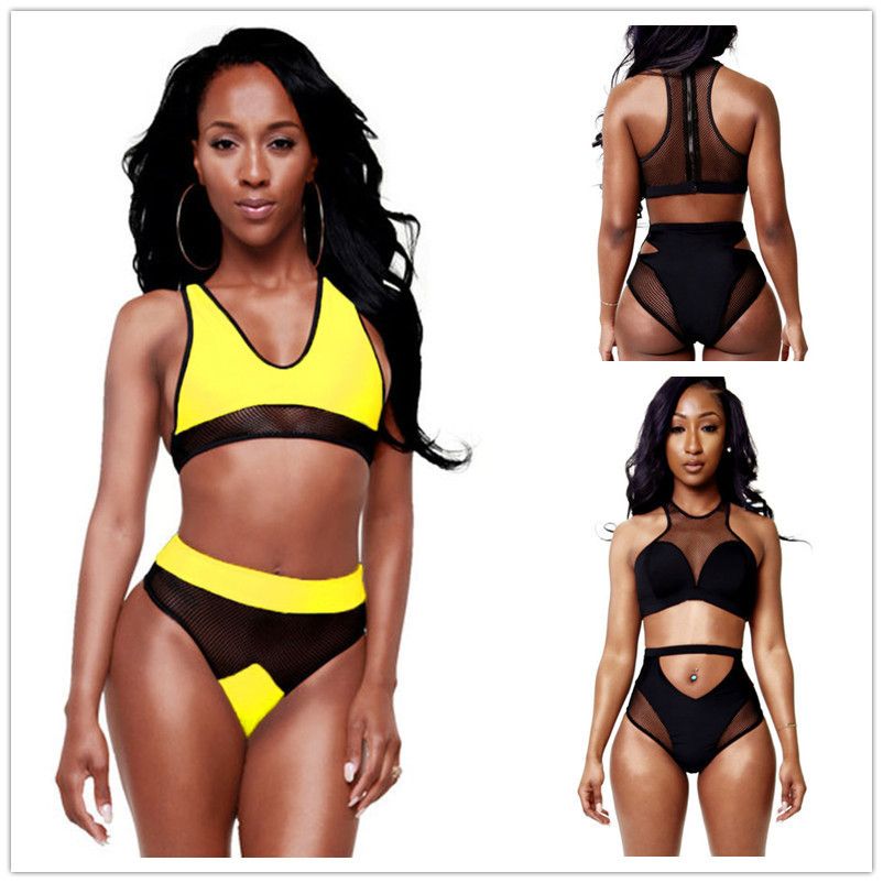 yellow and black bathing suit