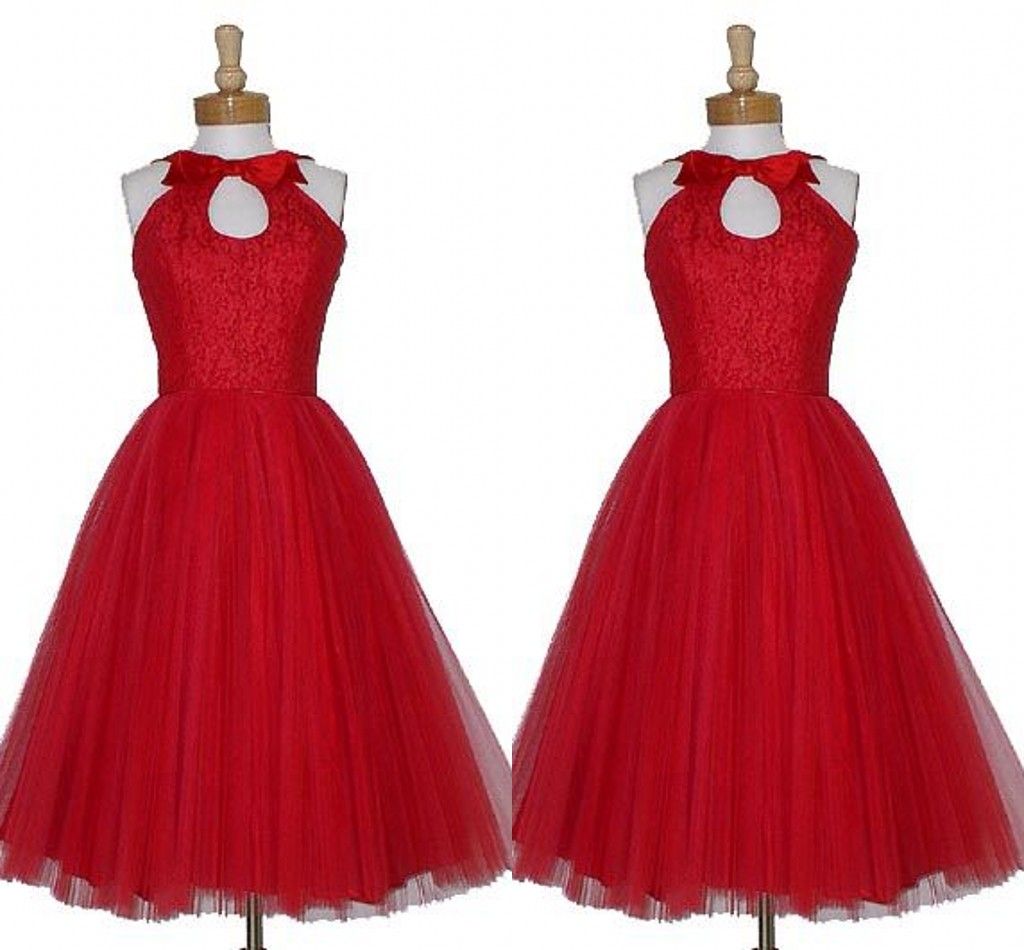 2016 Red Short Bridesmaid Dresses 