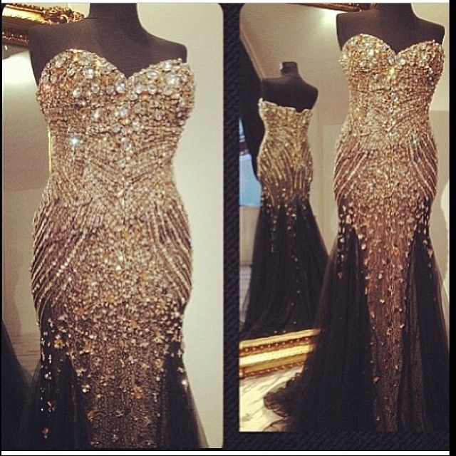black and gold pageant dress