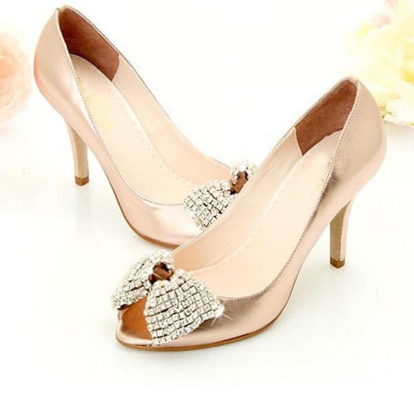 rose gold diamond shoes