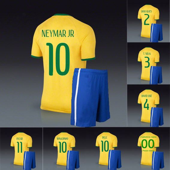 2021 Brazil 14 World Cup Soccer Jerseys And Short Home Yellow Uniforms