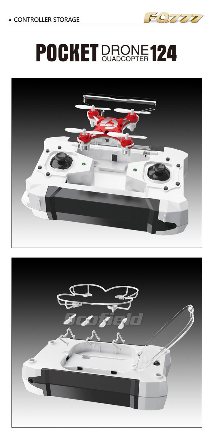 FQ777 124 Micro Drone 4CH 6Axis Gyro Pocket Quadcopter Switchable