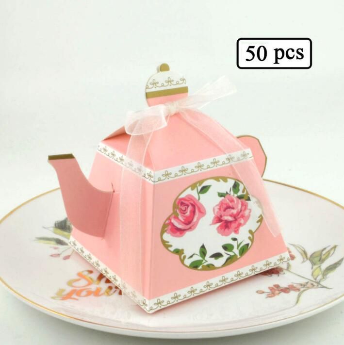 New Design Uk Tea Party Supply Tea Pot Kettle Paper Candy Favor