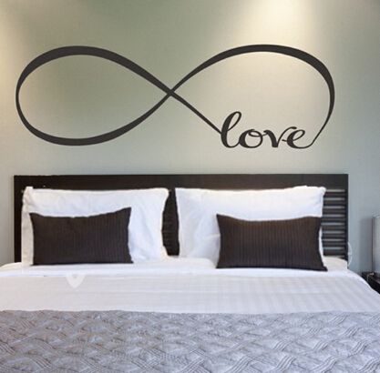Big Love Large Infinity Symbol Bedroom Wall Decal Love Bedroom Decor Quotes Vinyl Wall Stickers Hot Sale Removable Wall Stickers Quotes Removable