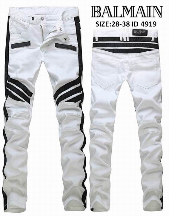New Balmain Jeans Slim Straight Jeans White Long Denim Men Quality Pants Size 28 38 From Jjlink, $58.89 DHgate.Com