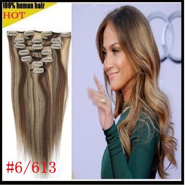 16 18 20 22 26clip In Remy Hair Extensions Virgin Human Hair
