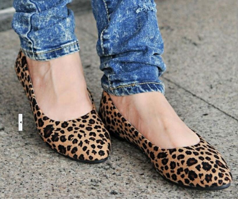 leopard print ballerina shoes