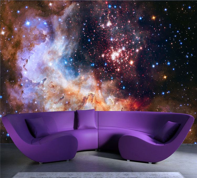 3d Gorgeous Galaxy Photo Wallpaper Custom Silk Wallpaper Starry Night Wall Mural Art Painting Hoom Decor Kid Bedroom Living Room Decoration Wallpaper