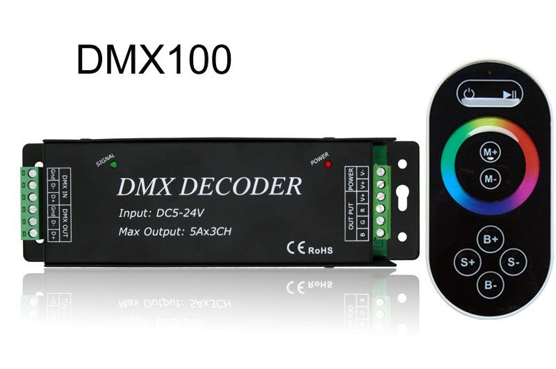 guisante Rico comunicación Strip DMX Decoder Led Controller 5-24V DMX100 / DMX101 con control remoto  para Led Strip Light