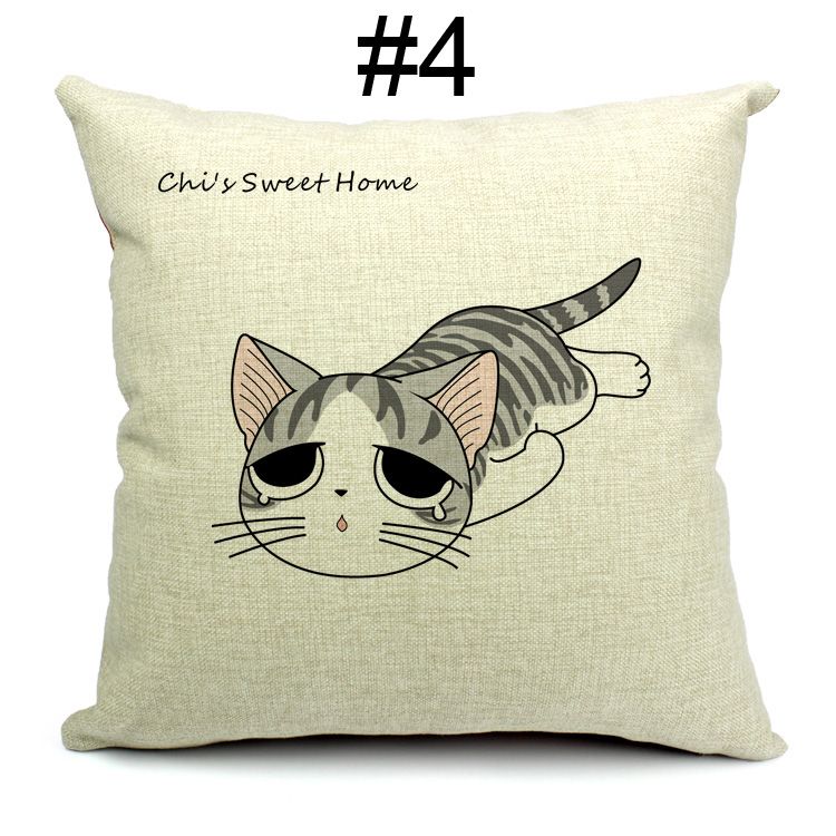 Anime Chi/'s cat Sofa car Linen Cotton Throw Pillow Case Cushion 18/"//45cm A