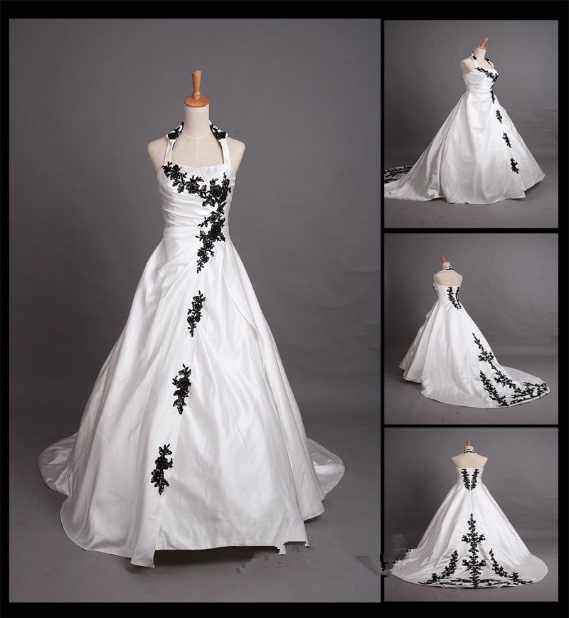 black and white halter neck dress