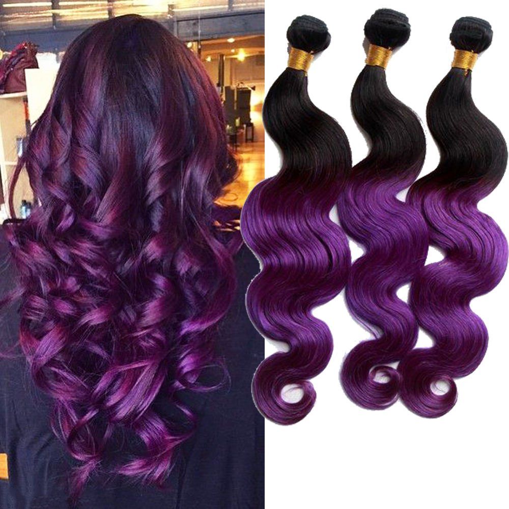 Cheap Purple Ombre Brazilian Body Wave Sexay Blonde Hair Weave