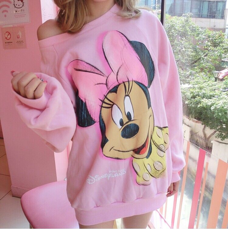 Cute Mickey Mouse and Minnie Womens Hoodies 3D Print Pullover Tops Sweatshirt Cute Mickey Mouse and Minnie Womens Hoodies 3D Print Pullover Tops Sweatshirt