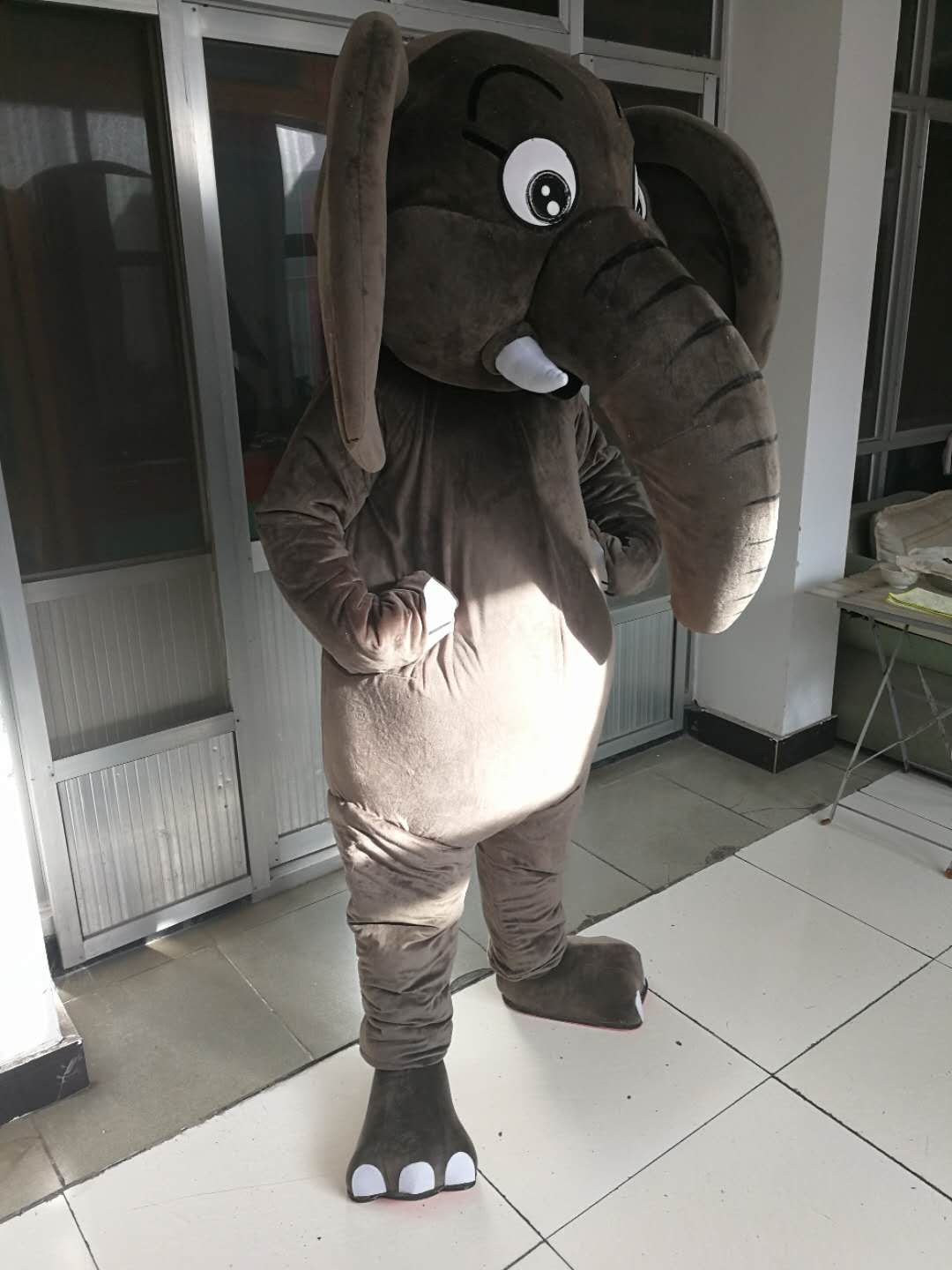 Hot Sale Cartoon Movie Character Real Pictures Elephant mascot costume  Adult Size free shipping