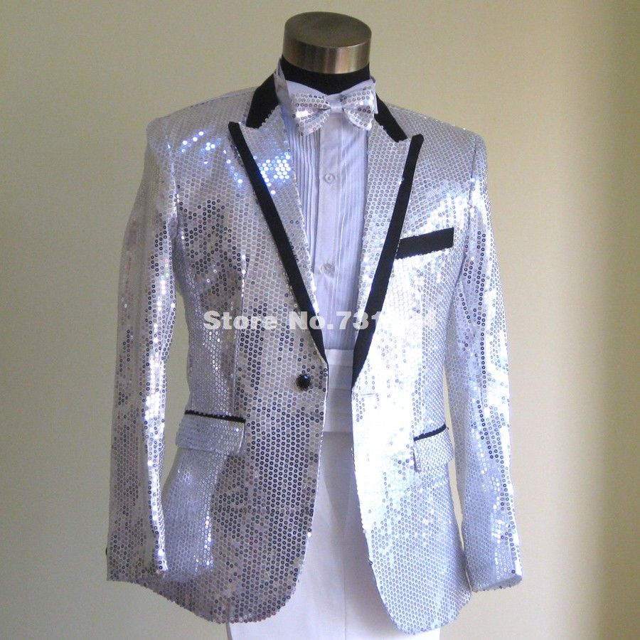 white sparkly suit