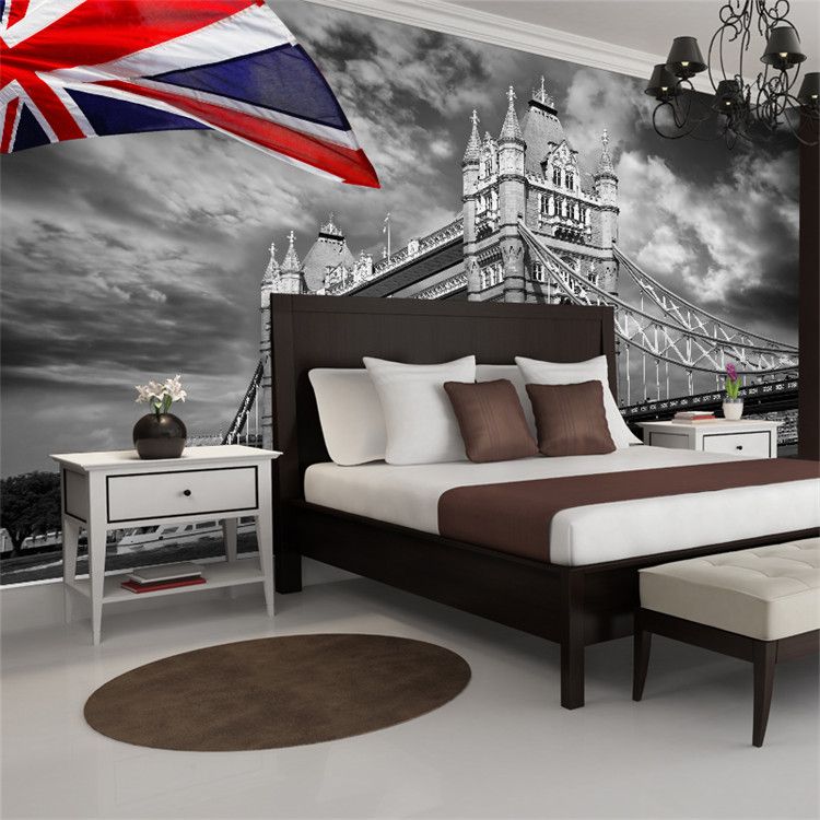 Grosshandel London Parlament Stadt Stadtische Fototapete Benutzerdefinierte Wandbild Vintage Uk Flag Wallpaper Riesen Kunst Zimmer Dekor Schlafzimmer