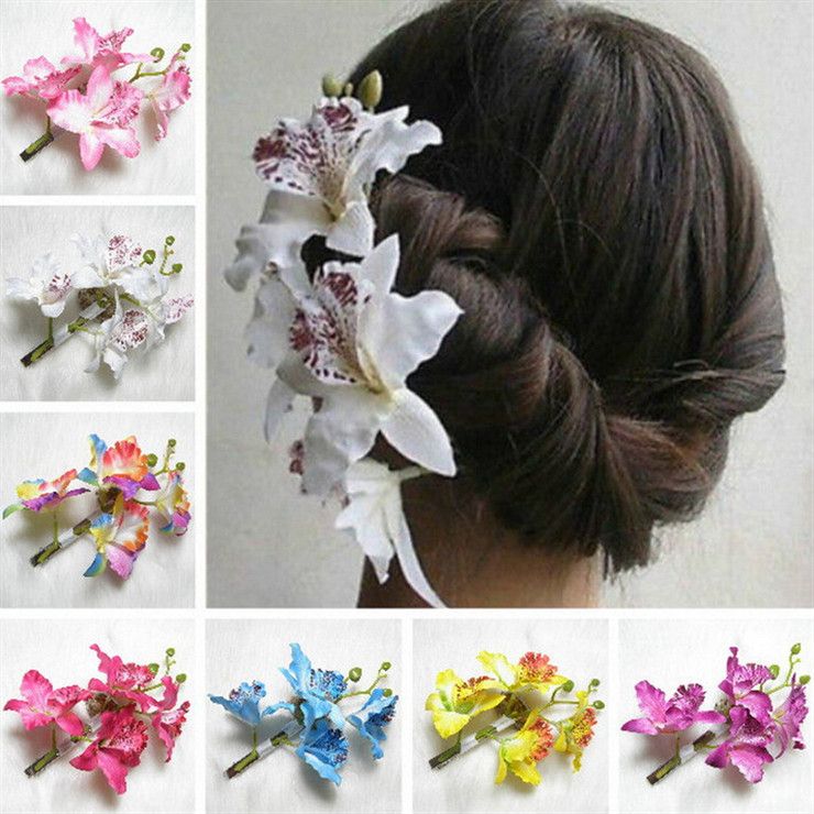 2019 New Wedding Bride Bridesmaids Headdress Headwear Phalaenopsis Orchid Phalaenopsises Hair Clip Artificial Flower Orchids Available From
