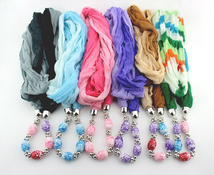 New Women Ladies Plain Tassel Beaded Warm Autumn Winter Snood Circle Scarf