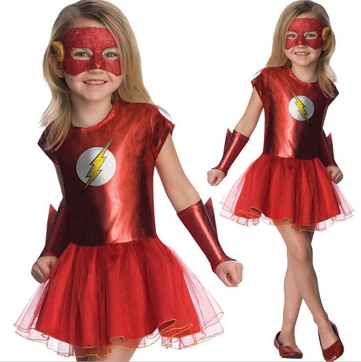 Acquista Halloween Flash Uomo Vestito Cosplay Tutu Bambini