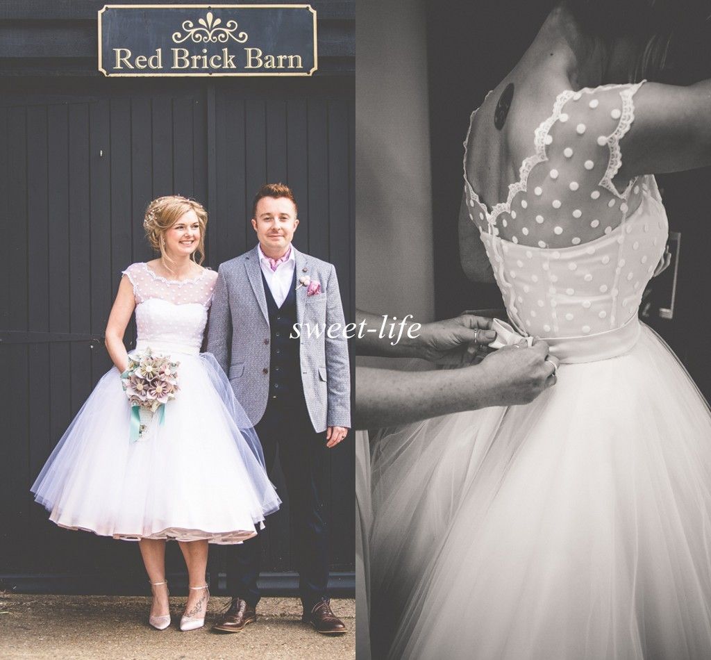 vintage 1950's tea length wedding dresses