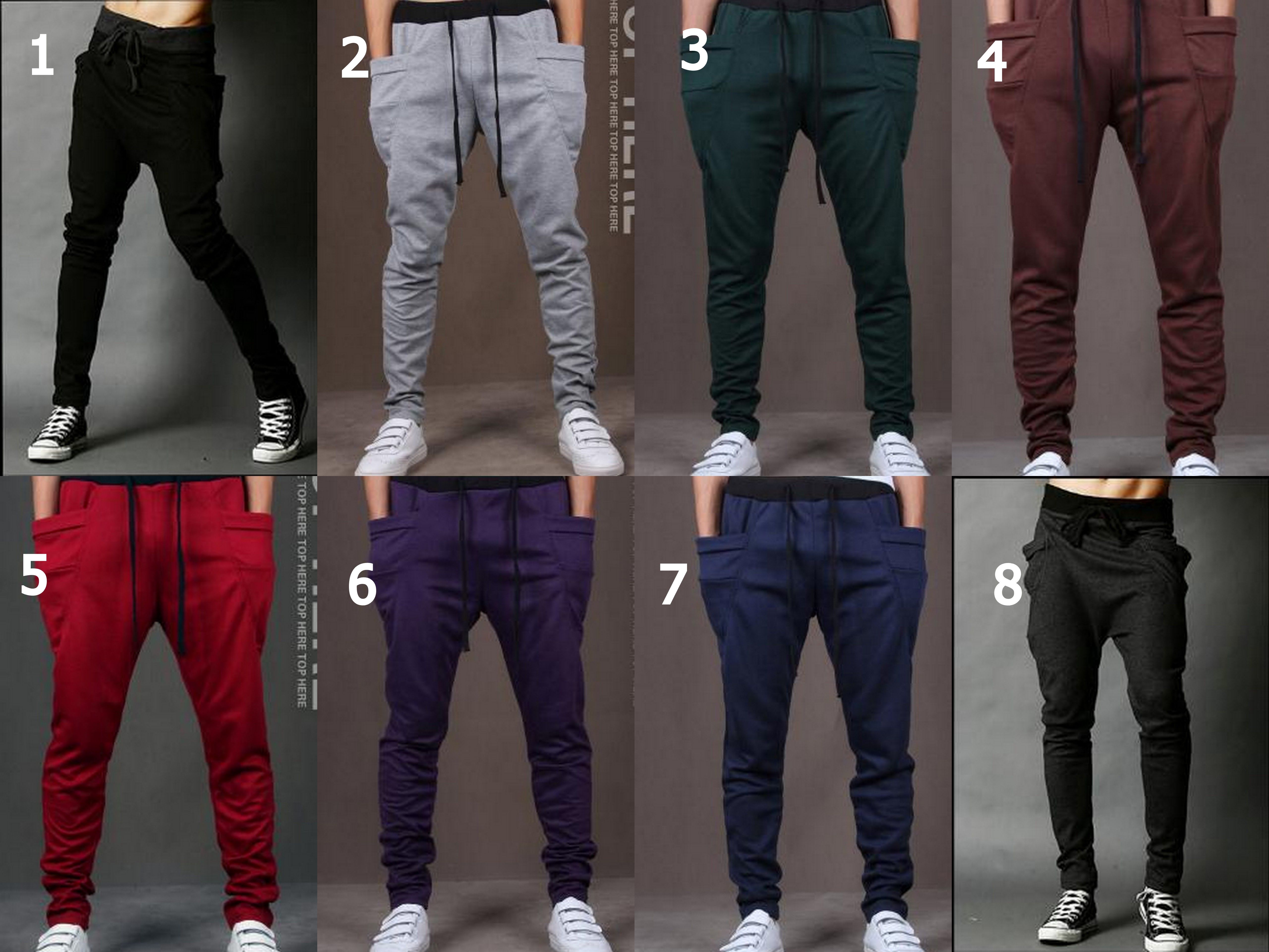 2021 Men Harem Baggy Sweat Pants Athletic Sporty Casual Tapered Sport