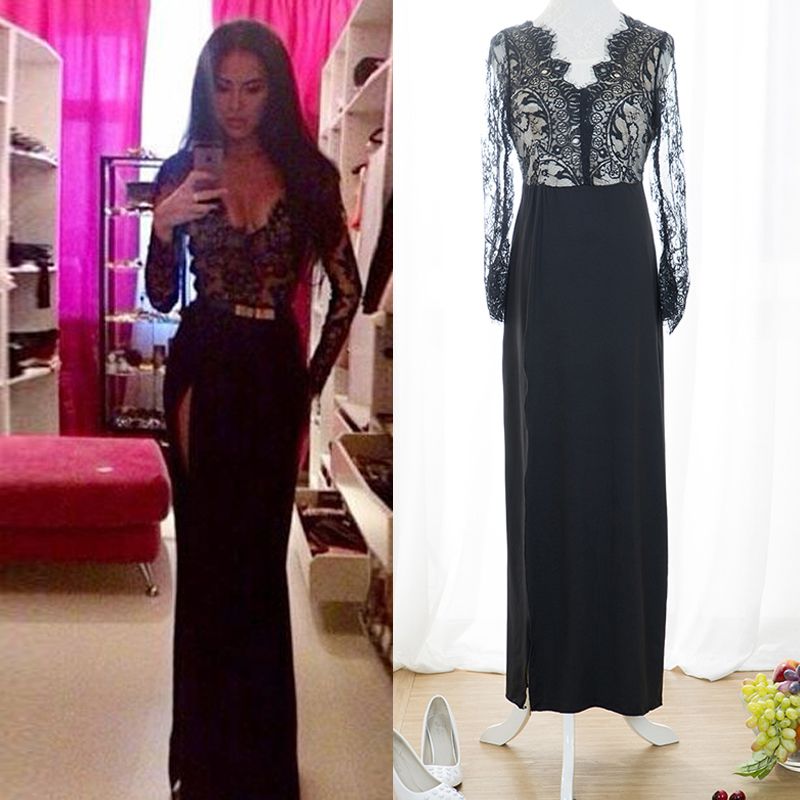 black lace maxi dress uk