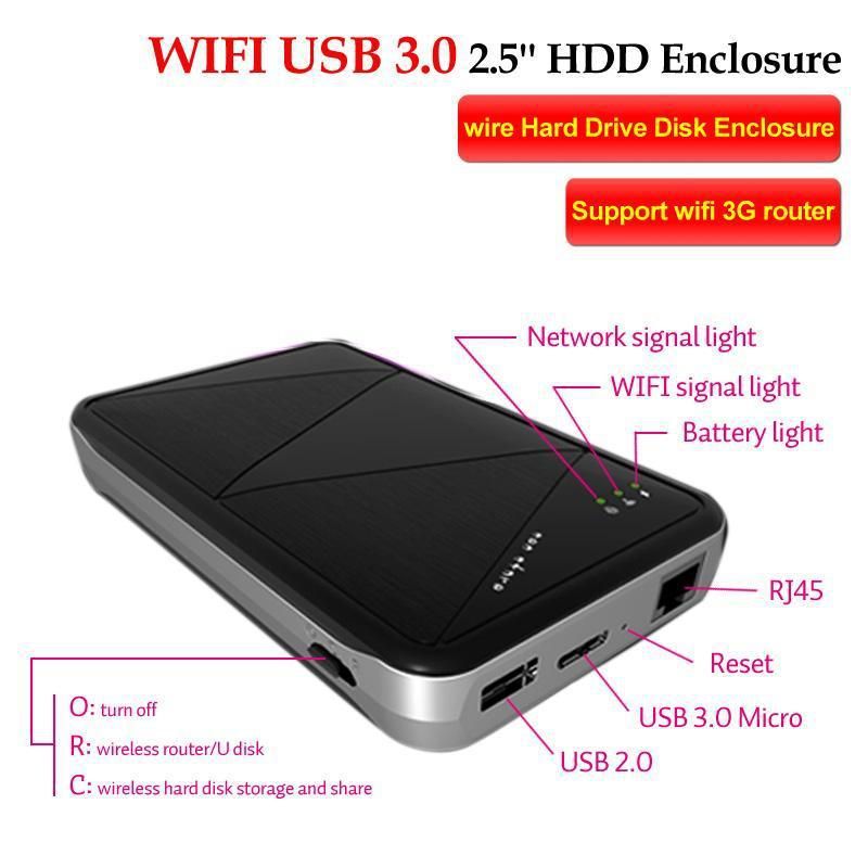noget Distrahere Gangster Wireless WIFI USB 3.0 2.5 HDD Enclosure /Wire External SATA Hard Drive Disk  Enclosure Support Wifi 3G Router With USB WI FI From Lansyman4, $85.25 |  DHgate.Com