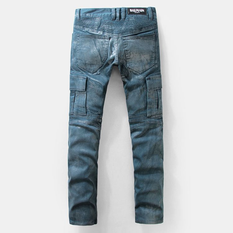 waxed blue jeans